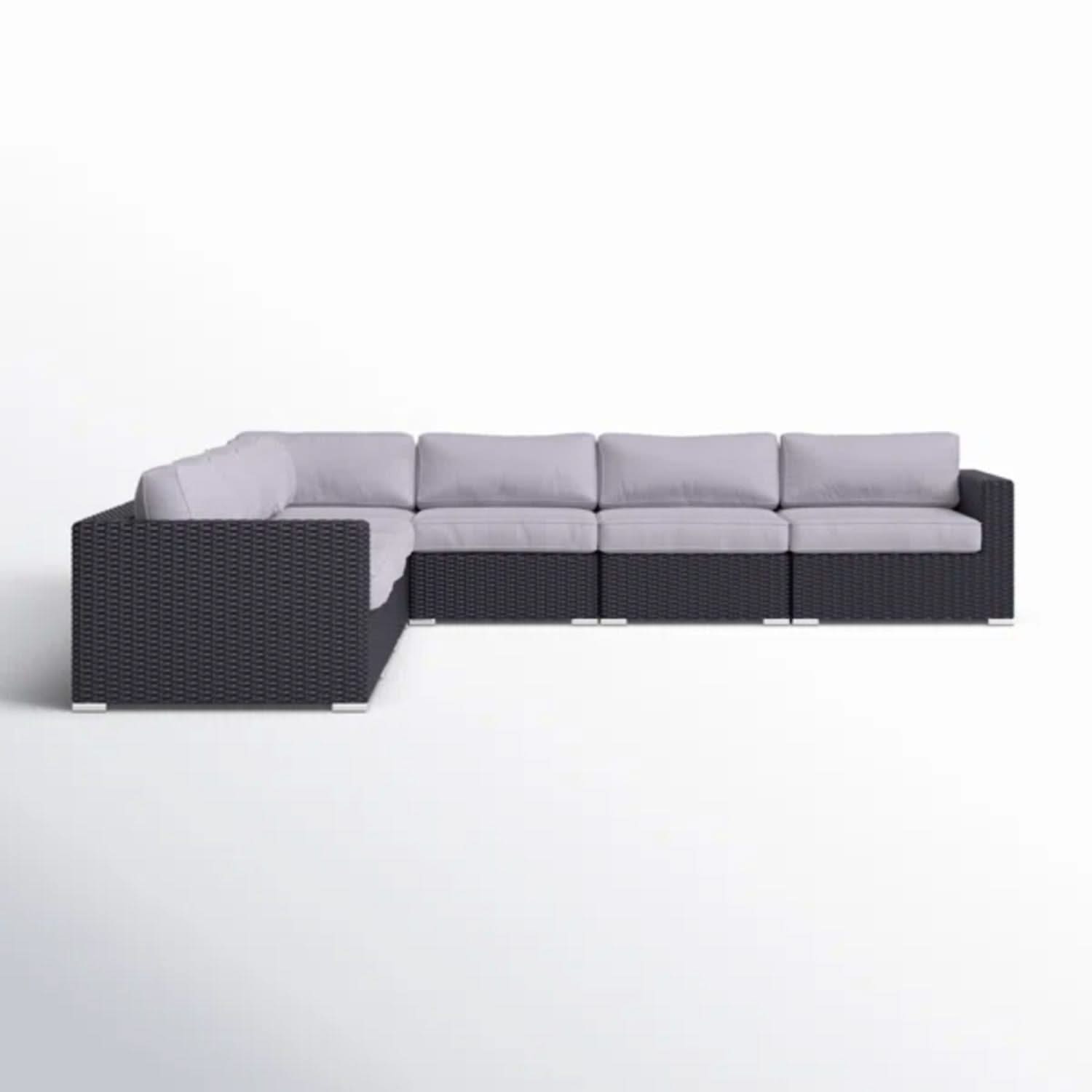 Luxurious Wicker Patio Sectional With Weather Resistant Sunbrella Cushions