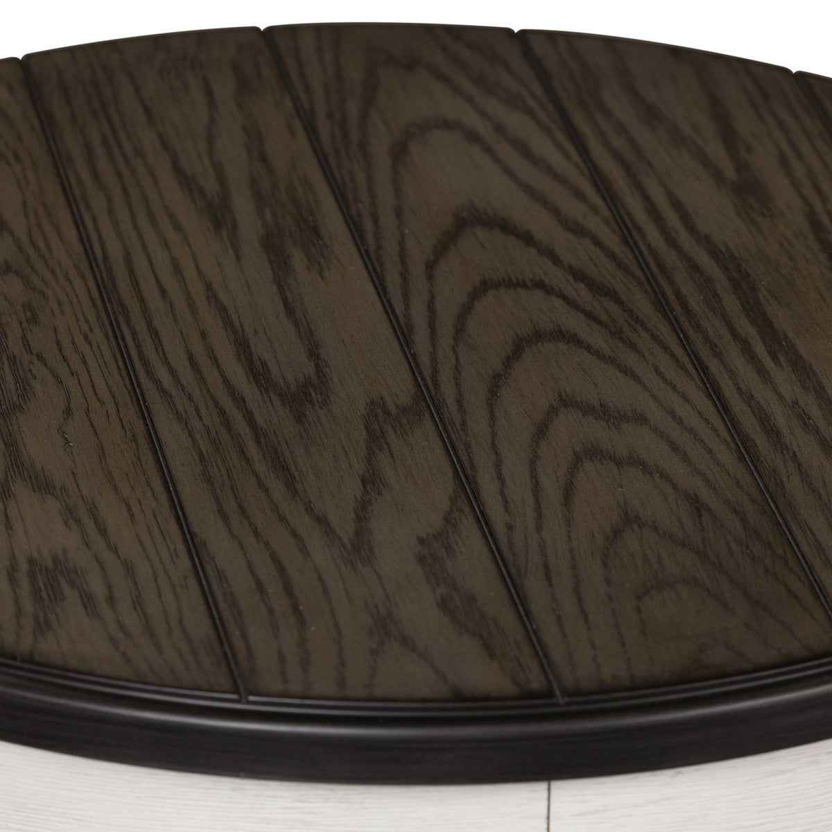 Allyson Park - Chair Side Table - Wirebrushed White / Charcoal
