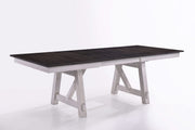 Maisie - Dining Table Top & Base - White / Dark Brown