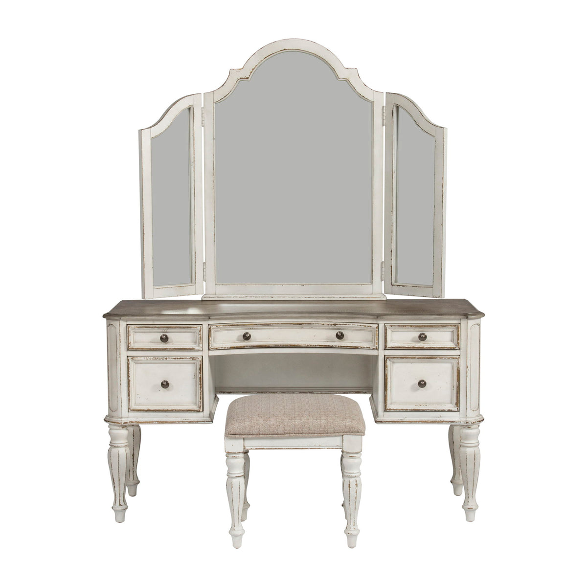 Magnolia Manor - 3 Piece Vanity Set - Antique White