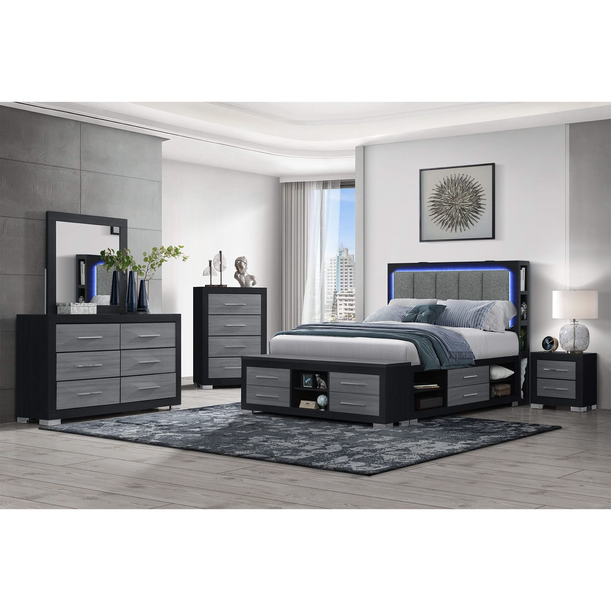 Messa - Bed With Storage Features And LED Lighting