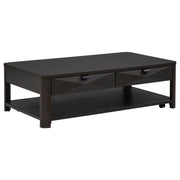 Marcelo Wood Coffee Table with 2 Drawers and Shelf Coffee