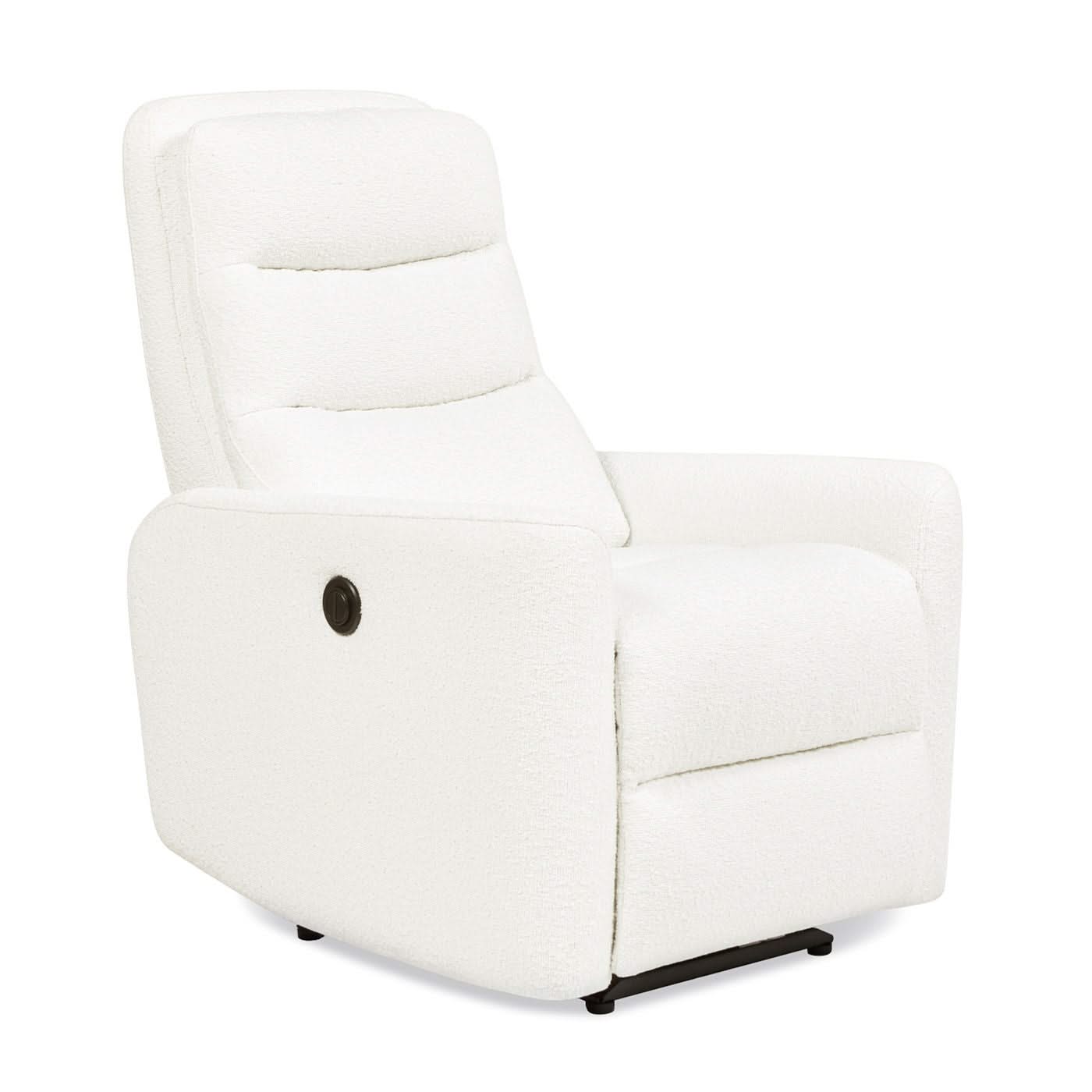 Bloomy - High Back Power Recliner Motion Chair - Chiffon White