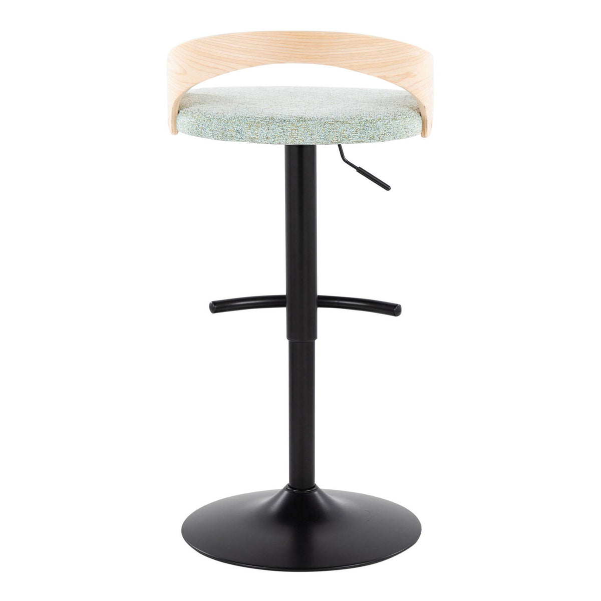 Grotto - Contemporary Adjustable Barstool With Swivel & Rounded T Footrest (Set of 2)