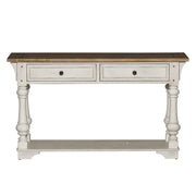 Morgan Creek - Sofa Table - Antique White / Wirebrushed Tobacco Accents
