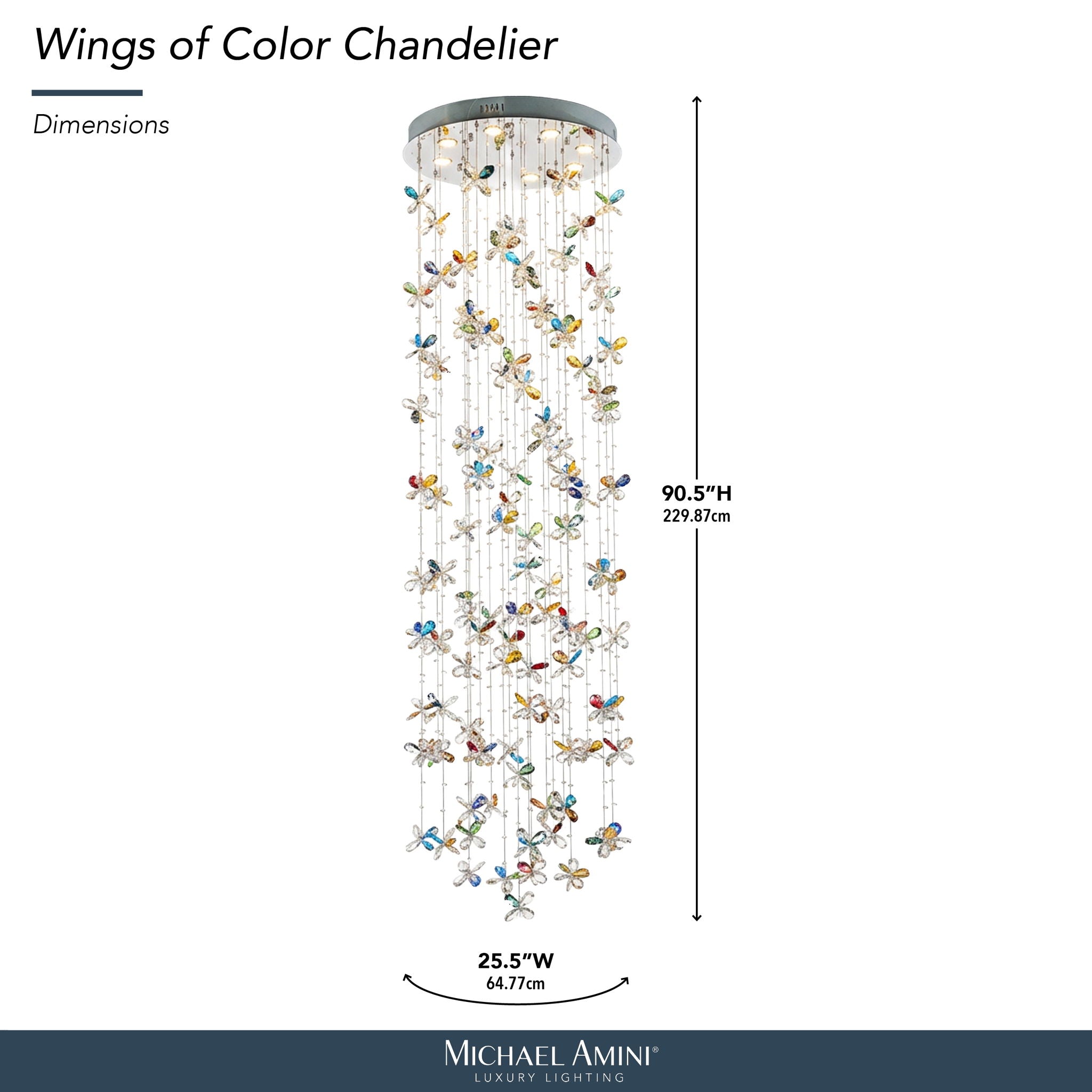 Michael Amini Lighting - Wings Of Color Crystal LED Chandelier - Clear