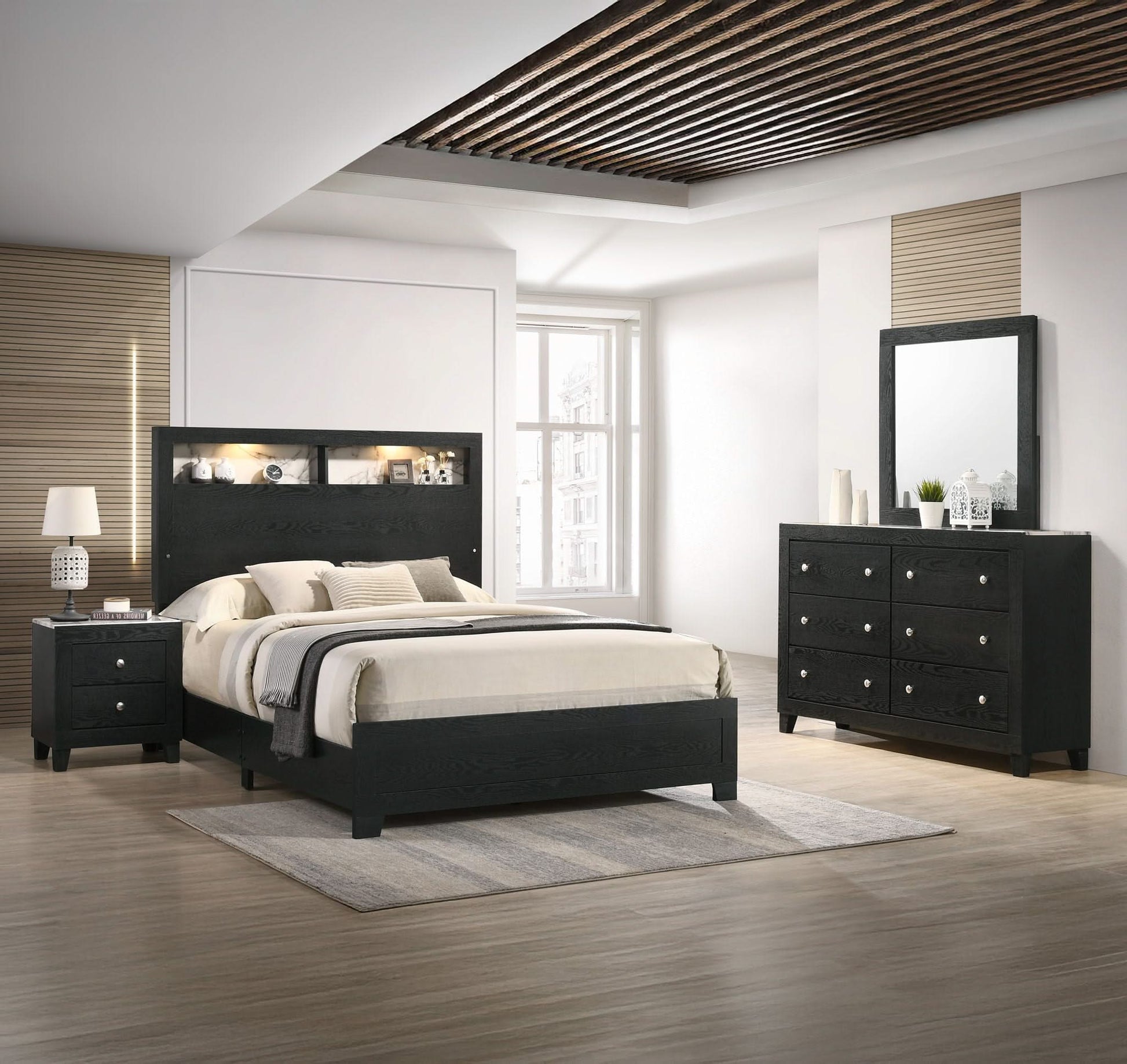 Cadence - Queen 4 Piece Bedroom Set - Black - | Free Shipping
