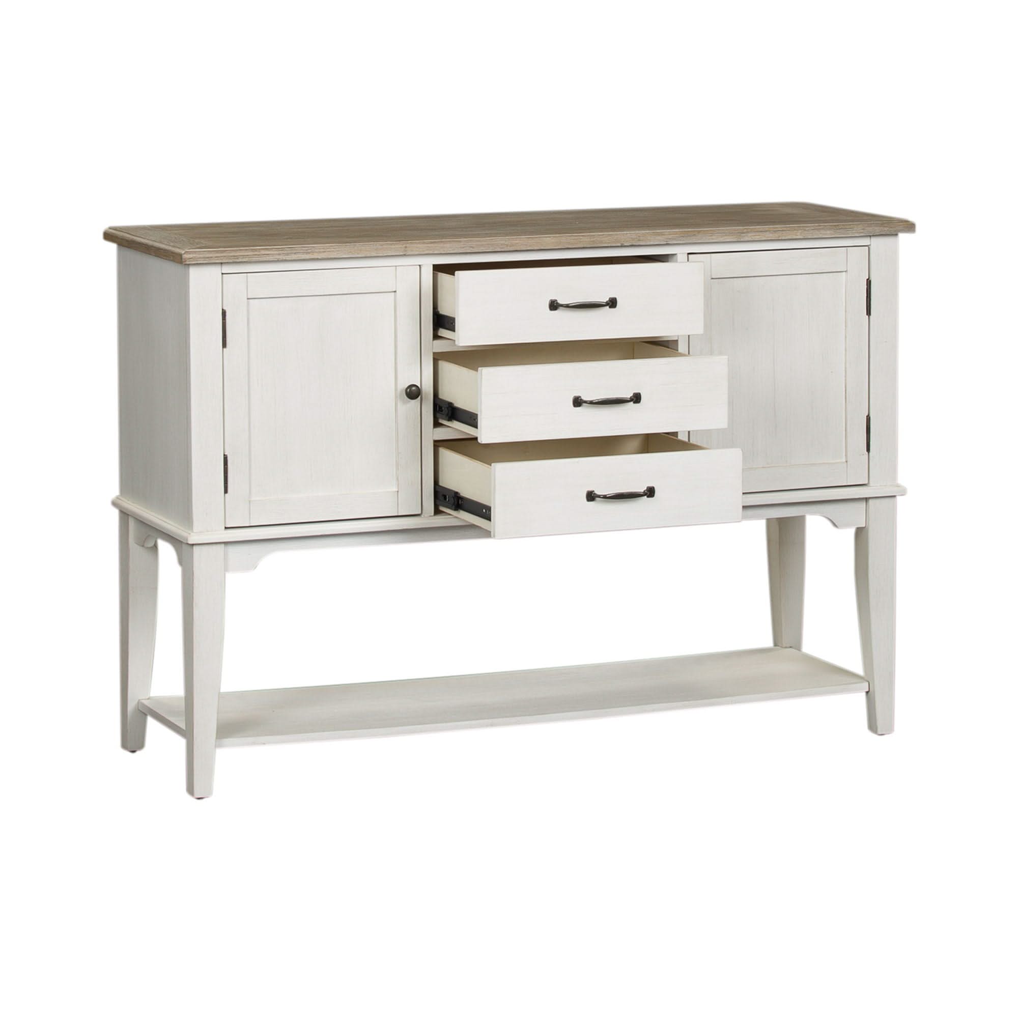 Summerville - Server - Soft White Wash / Wirebrushed Gray