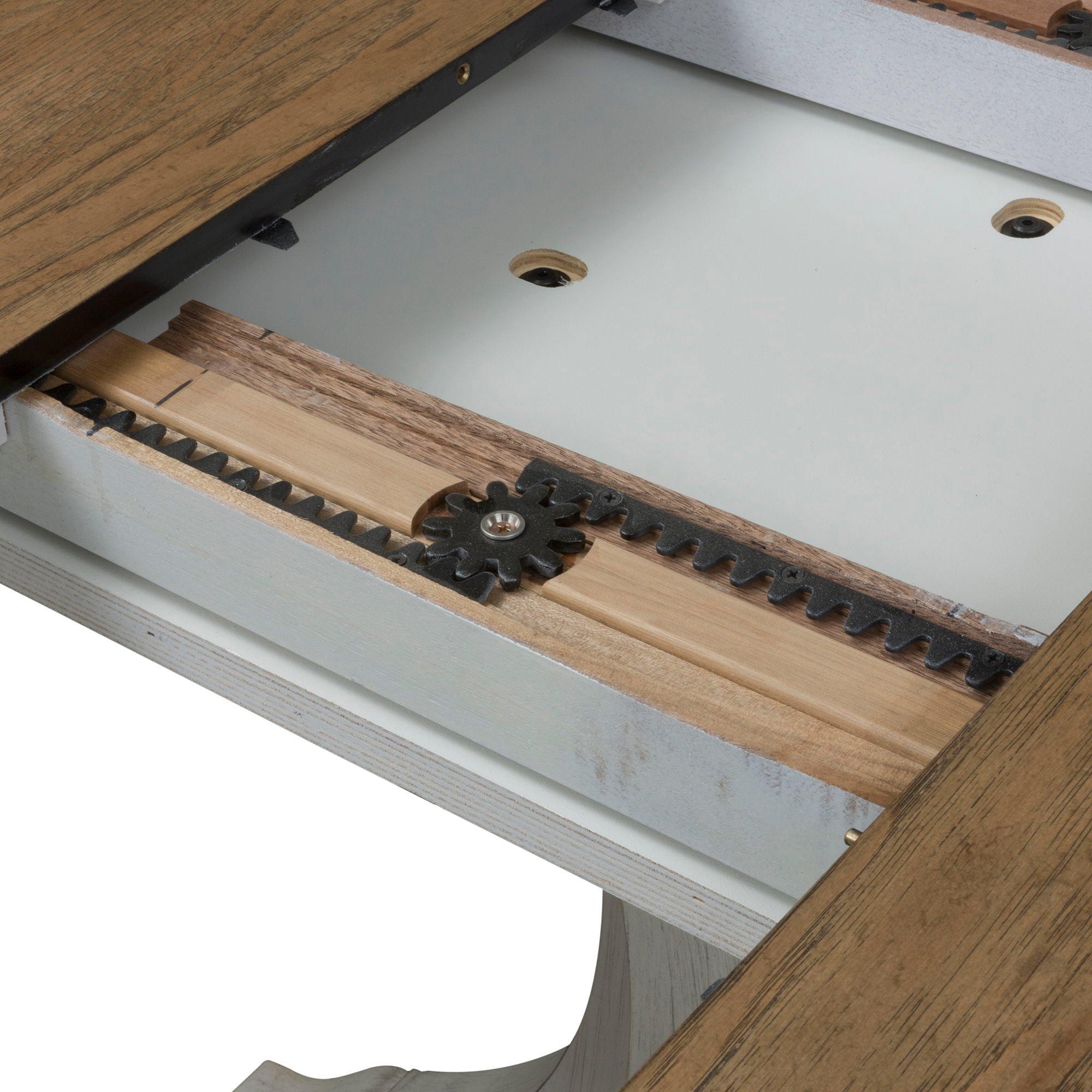 Farmhouse Reimagined - Pedestal Table - Antique White / Chestnut Tops