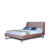 Upholstered Bed With Curved Headboard