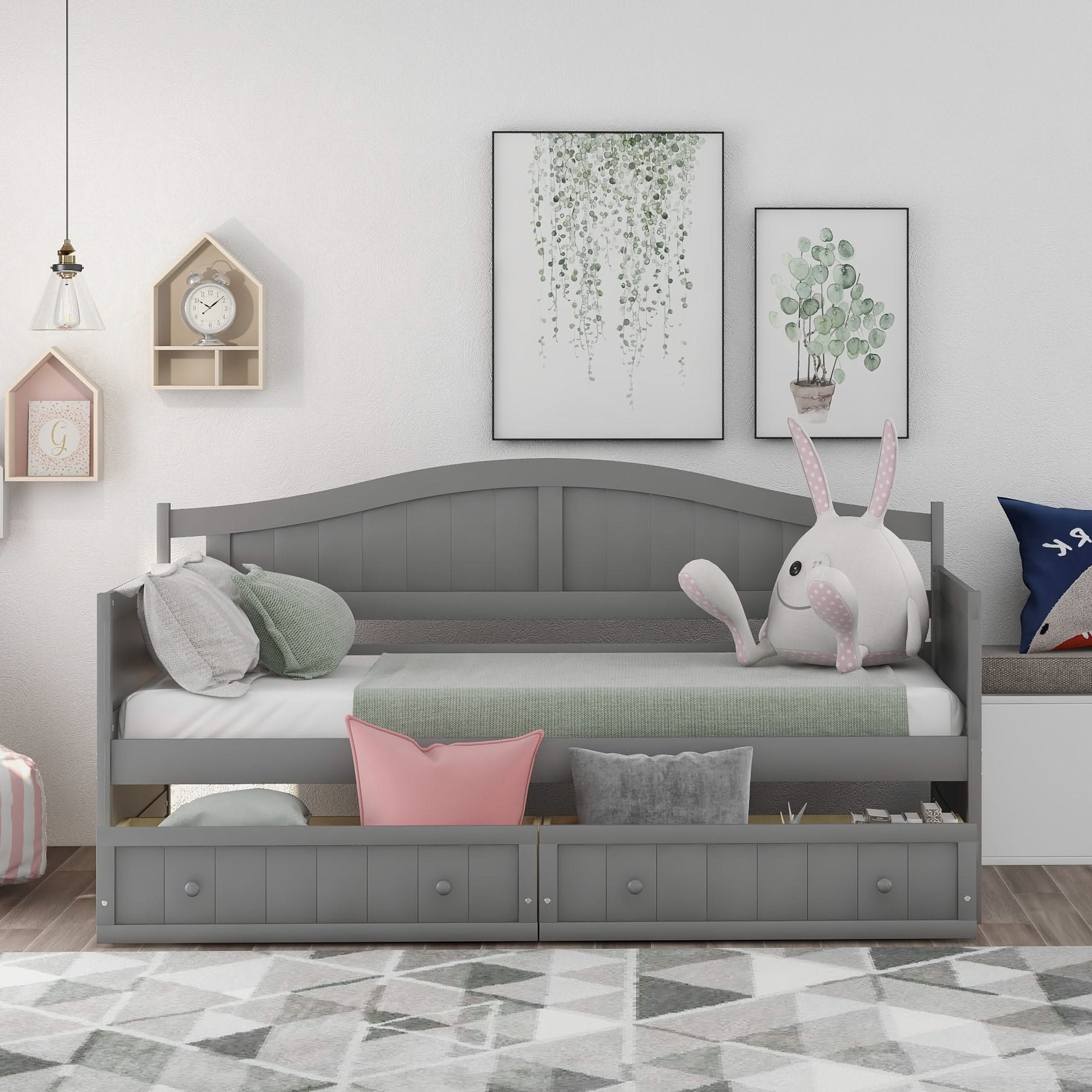 Wooden Daybed, Sofa Bed, No Box Spring Needed