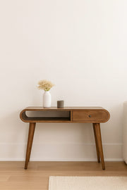 Writing Desk, Curved - Chestnut