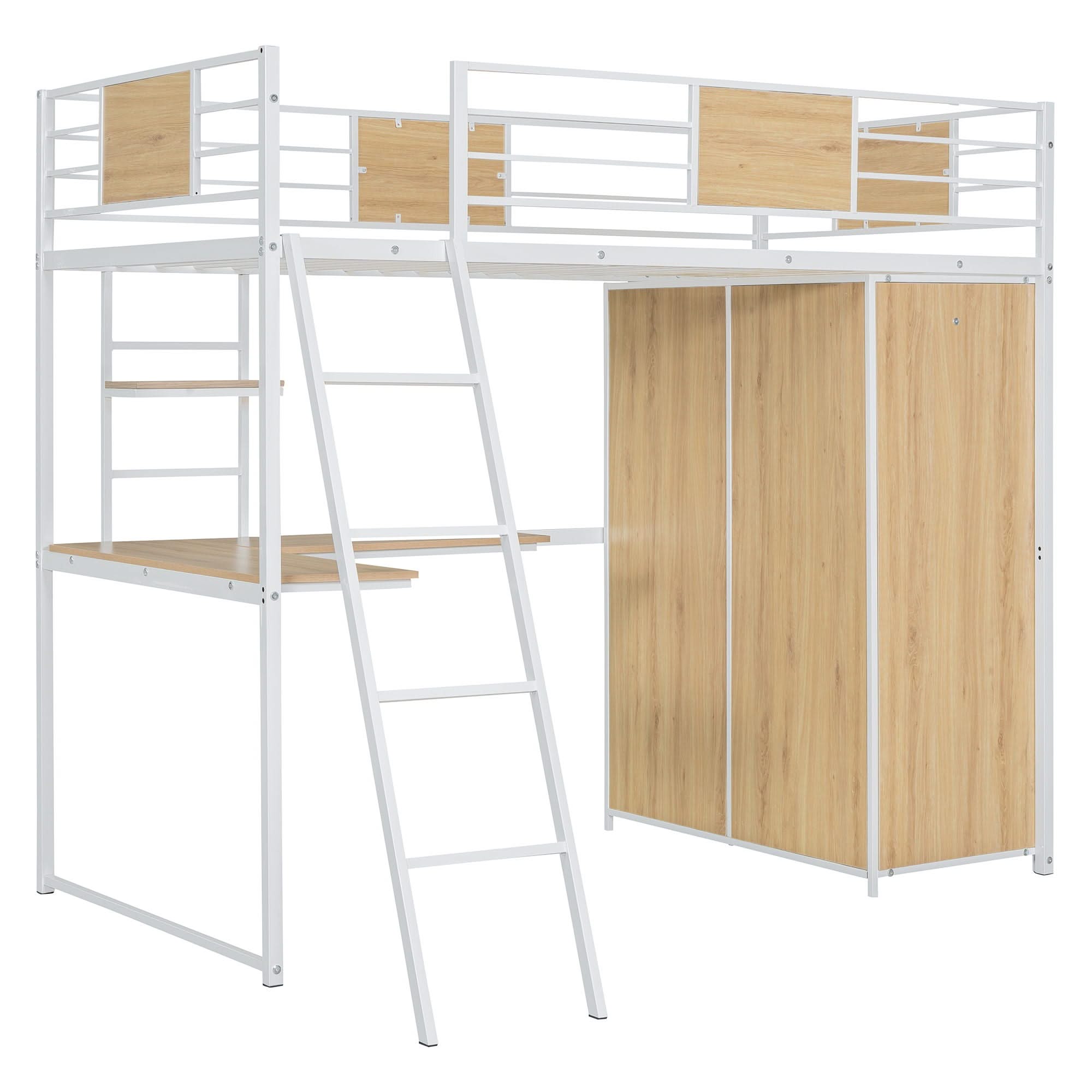 Loft Bed With L Shape Desk And Wardrobe