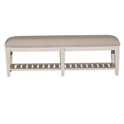 Heartland - Bed Bench - Antique White / Tobacco Tops