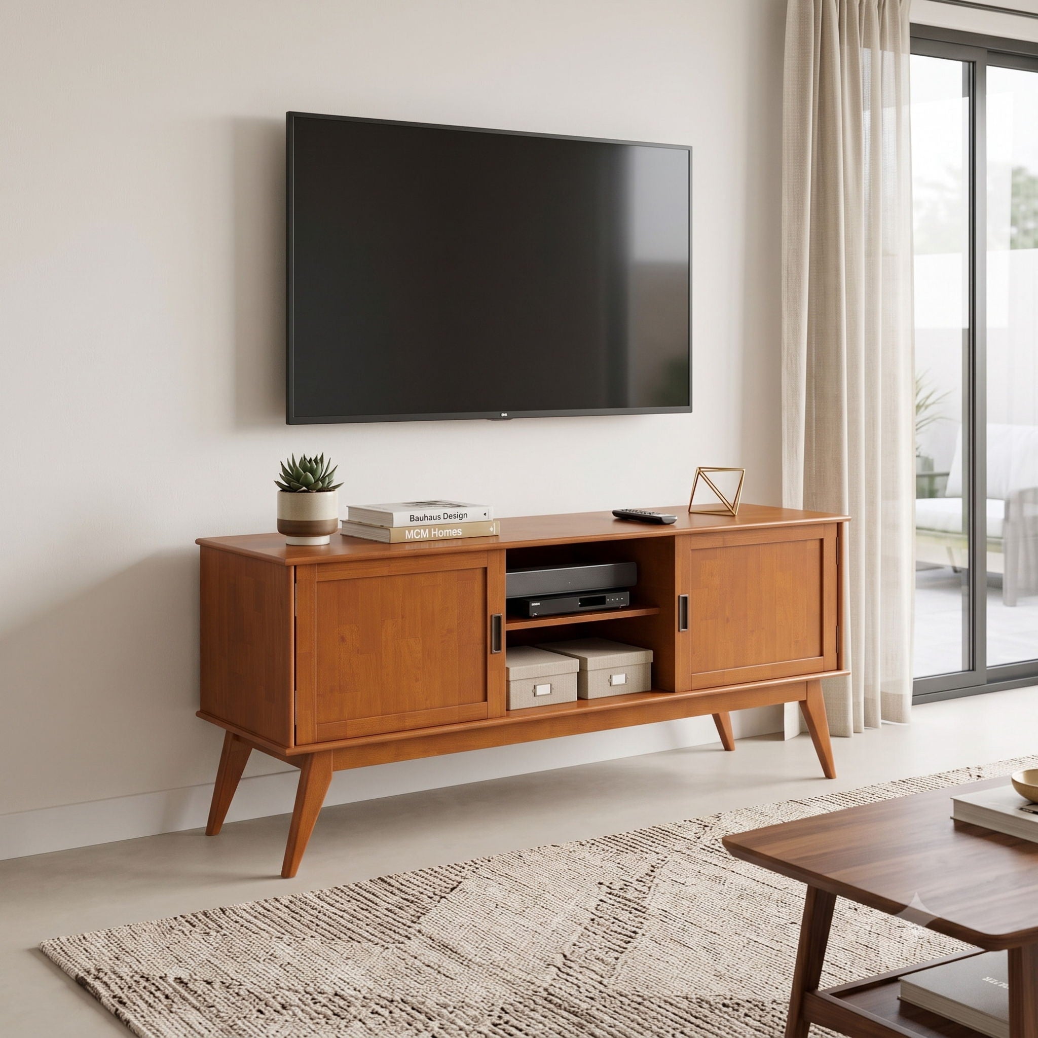 Draper - Handcrafted Mid Century Low TV Media Stand