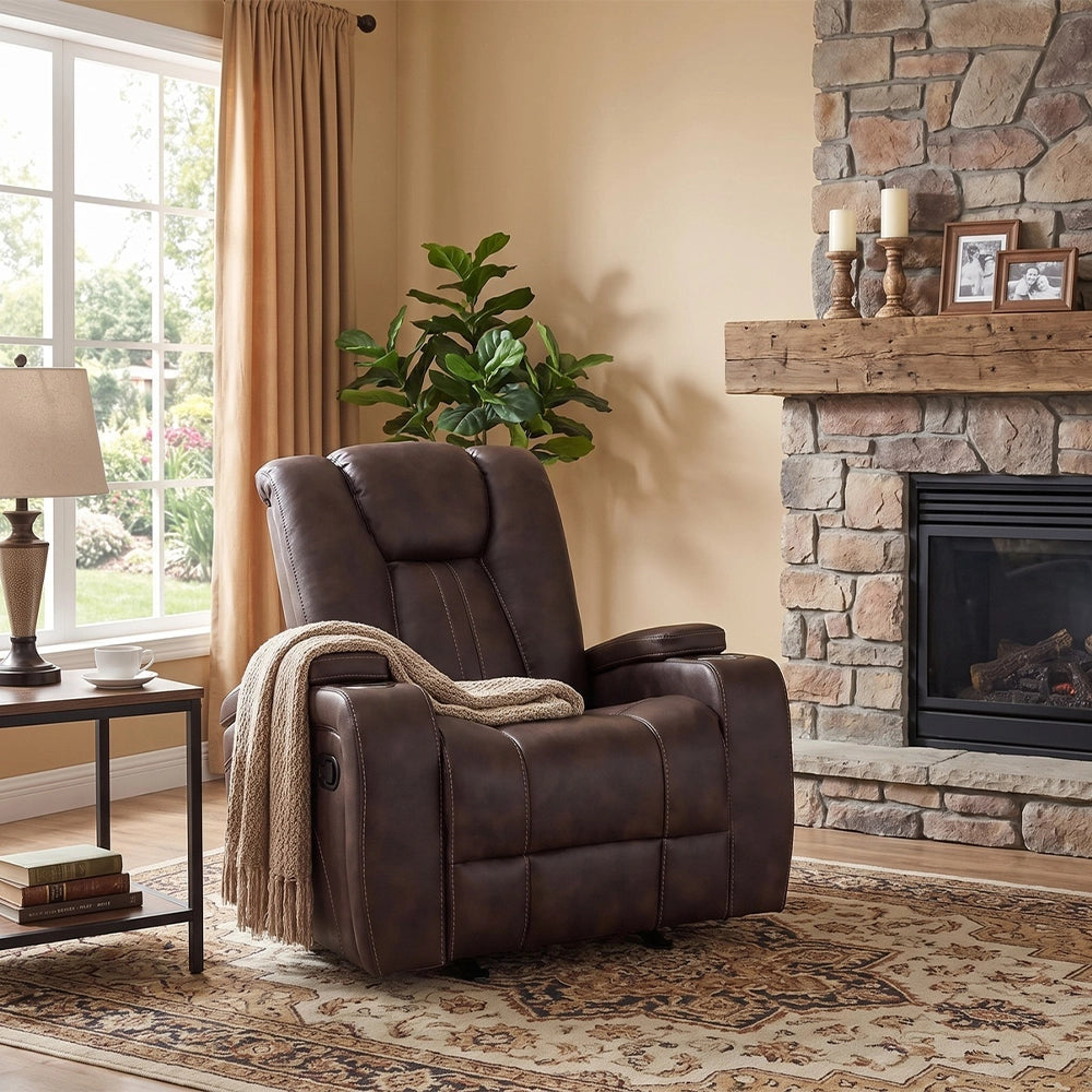 Carrara Brown Manual Rocker Recliner
