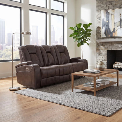 Carrara Brown Manual Reclining Sofa
