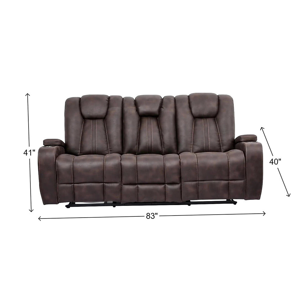 Carrara Brown Manual Reclining Sofa and Loveseat Living Room Set