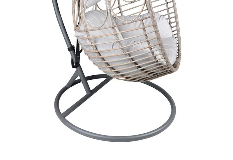 Cayden Beige Outdoor All Weather Hanging Basket Swing Chair