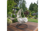 Cayden Beige Outdoor All Weather Hanging Basket Swing Chair