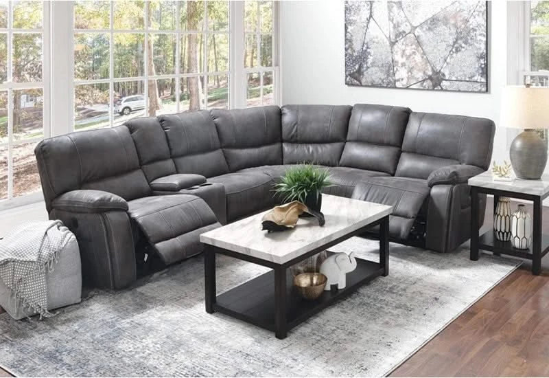 Cayman Gunmetal Power Reclining Sectional