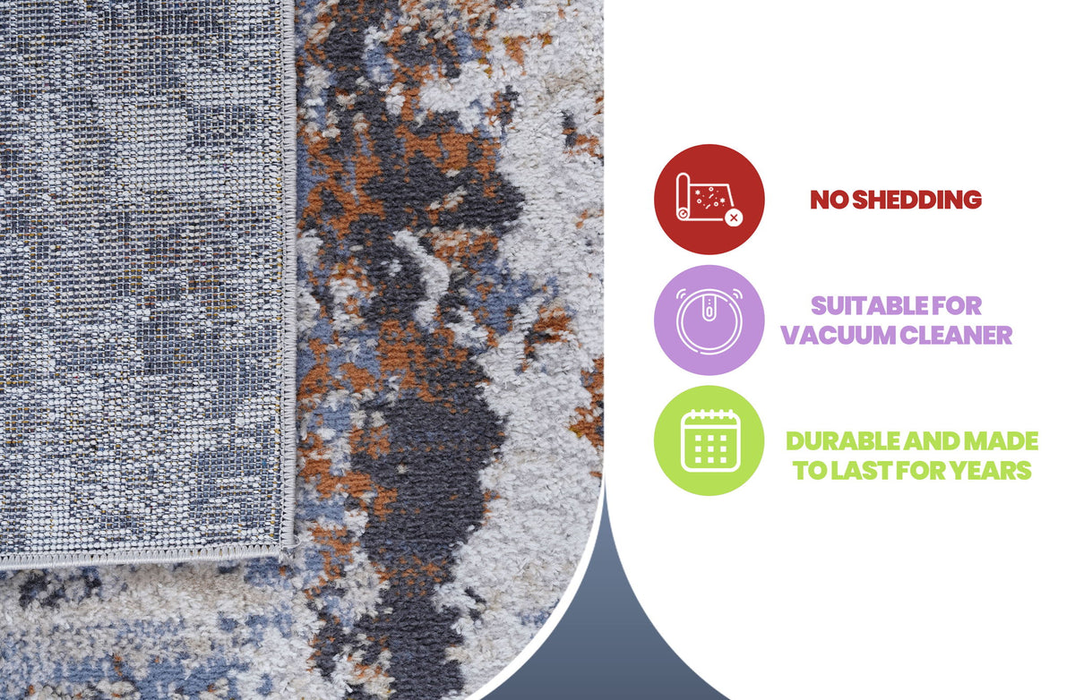 Payas - 8' X 10' Abstract Area Rug - Ivory / Blue