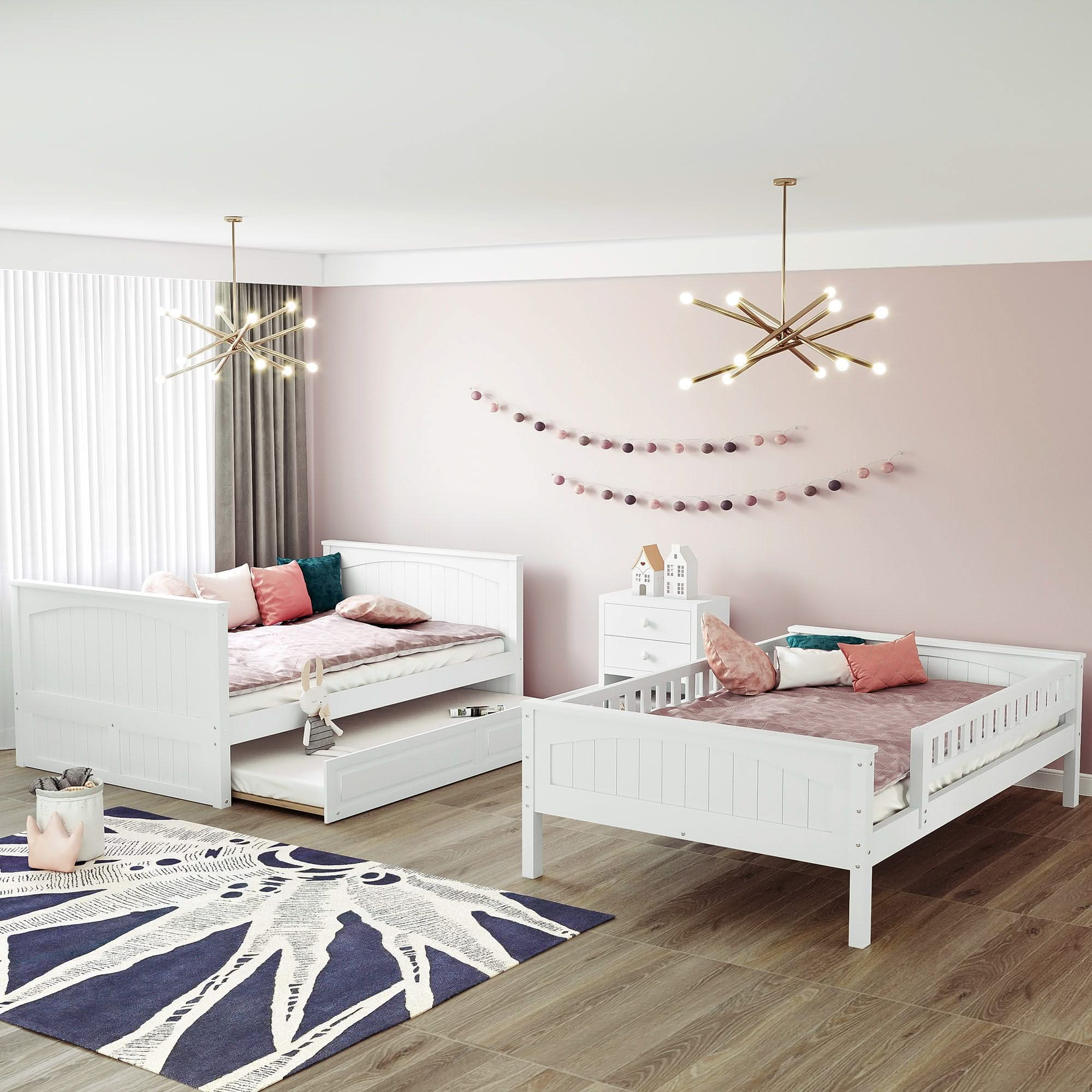 Bunk Bed With Twin Size Trundle, Guardrails