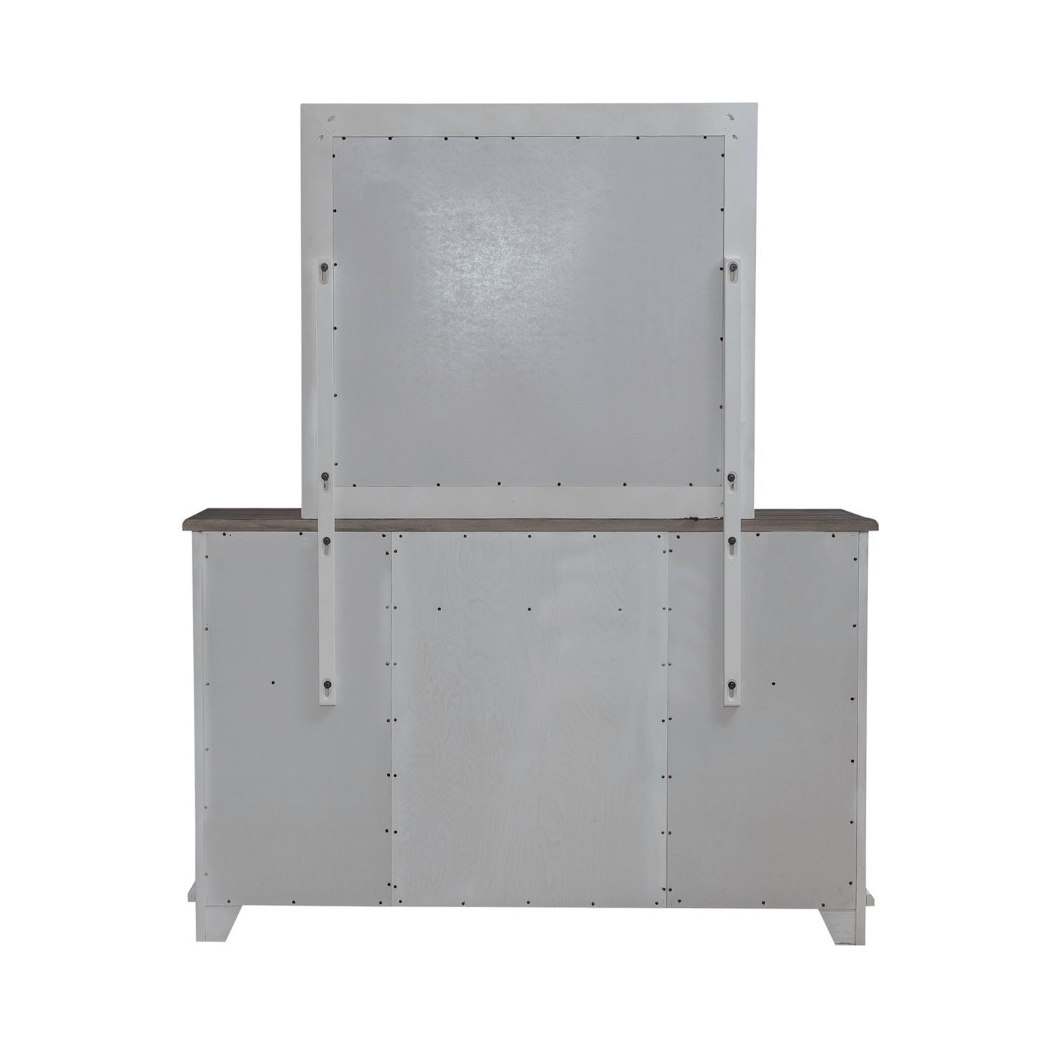 River Place - Dresser & Mirror - Riverstone White & Tobacco