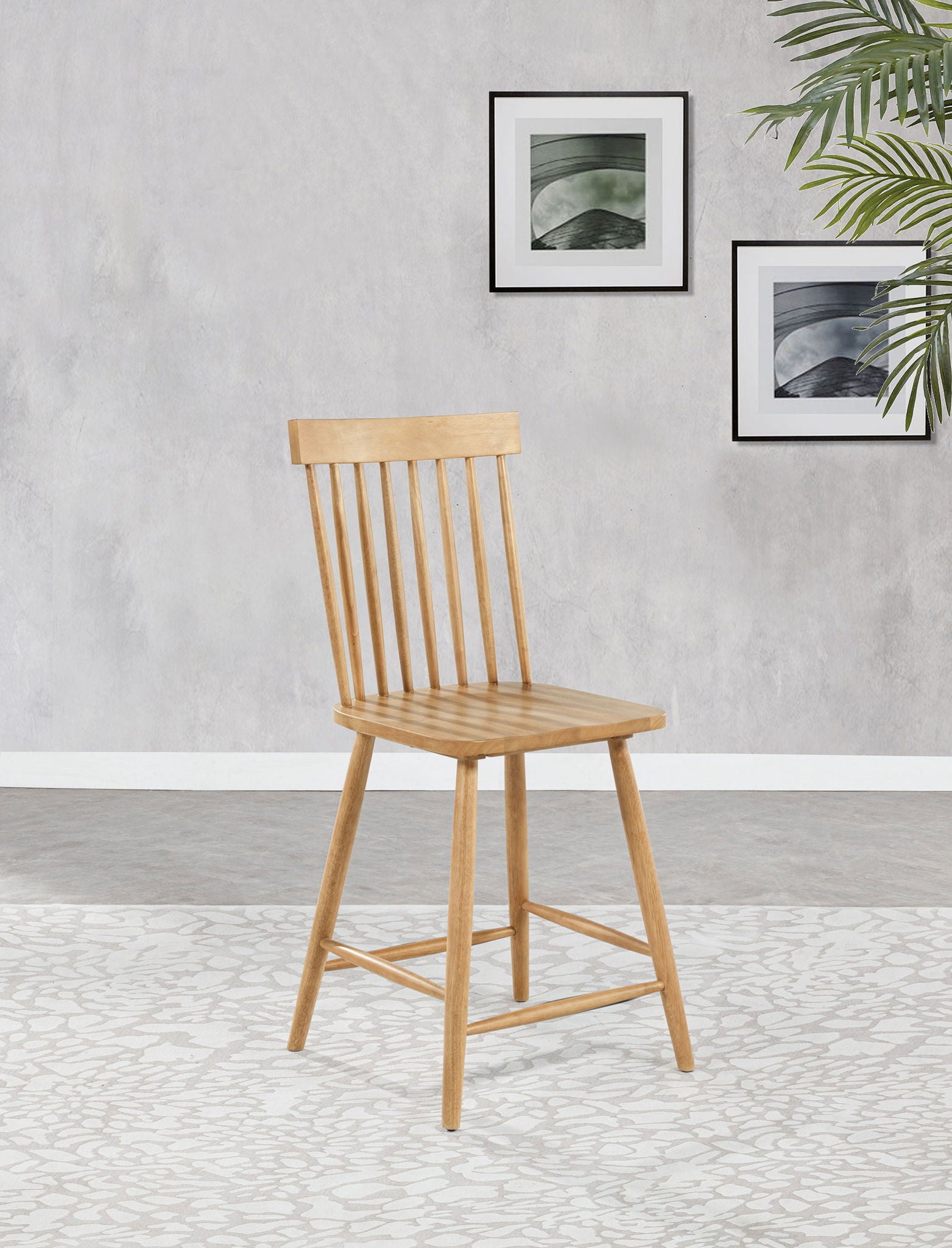 Andrews Windsor Counter Height Dining Side Chair Light Ash (Set of 2)