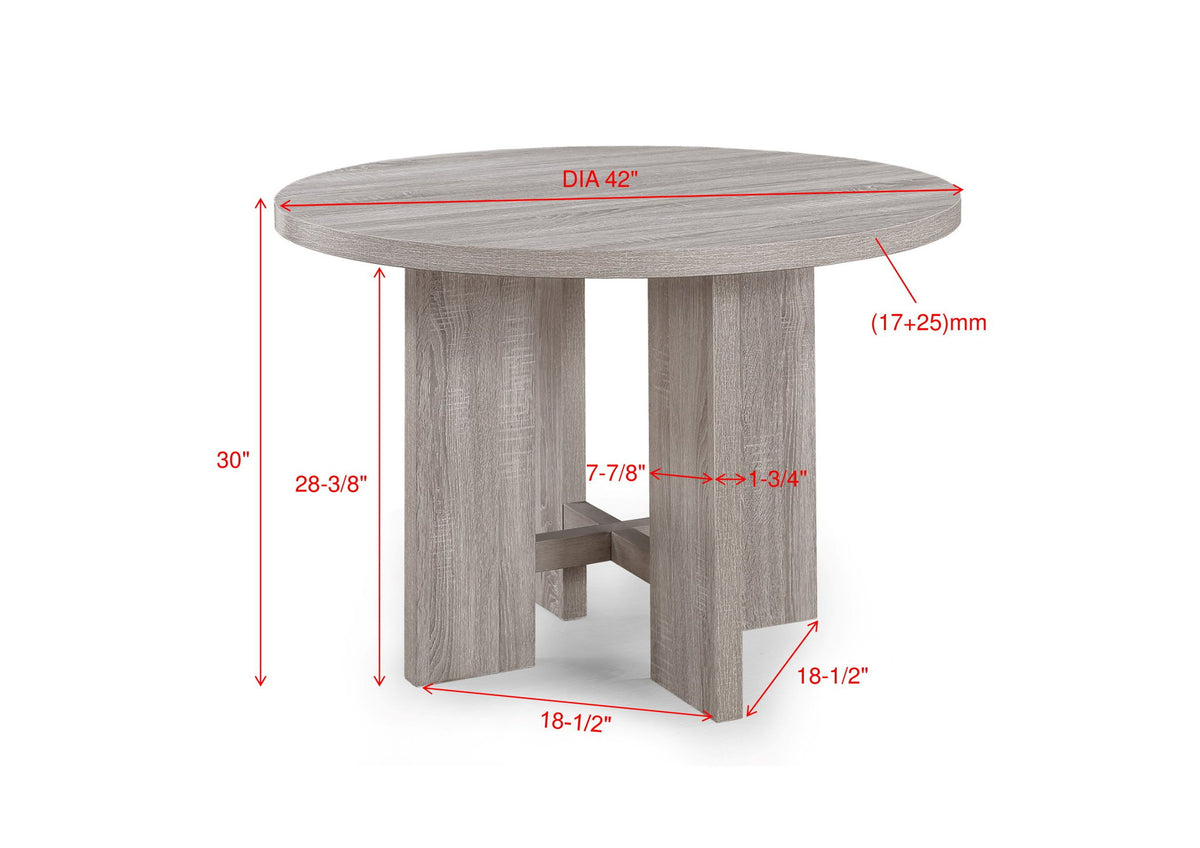 Amara - 5 Piece Round Dining Set Drift Wood - Drift Wood