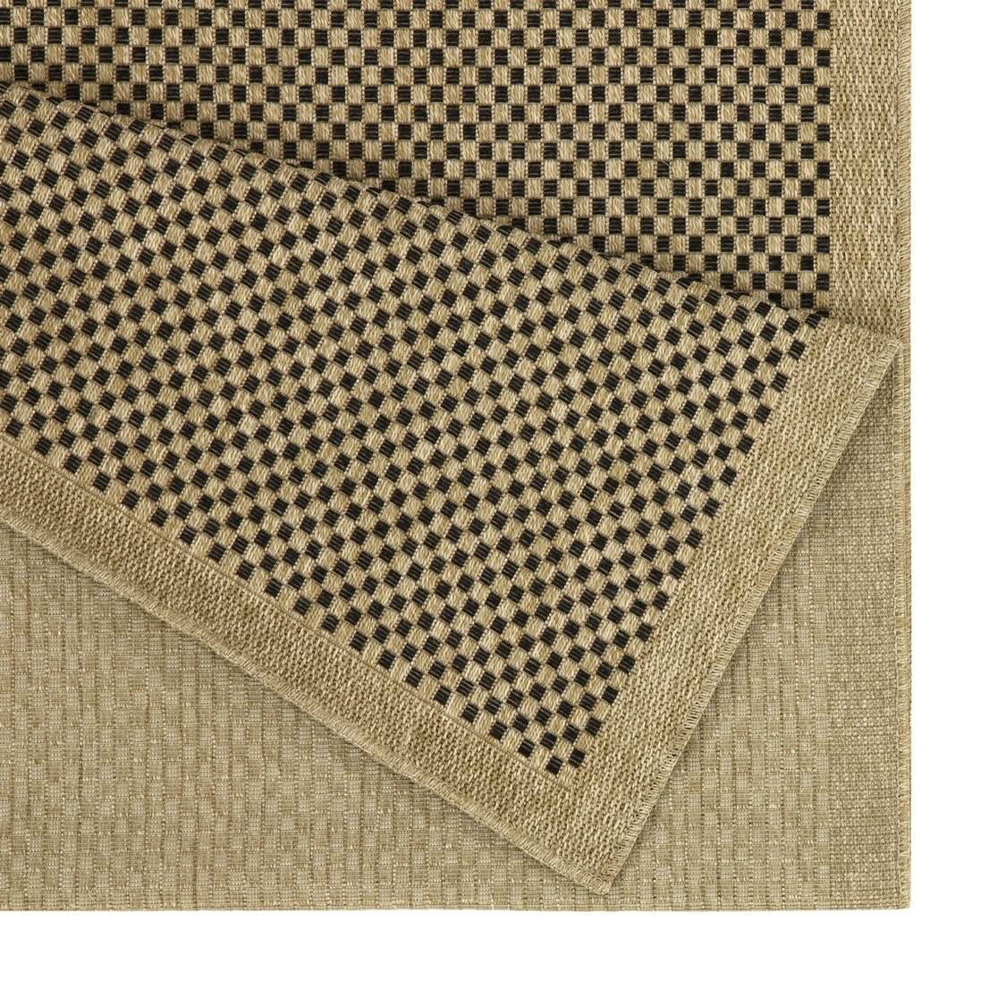 Earth - 5'3" X 7'3" Indoor, Outdoor Area Rug, Polypropylene - Jute / Black