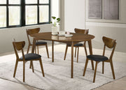Jedda 5-piece Oval Dining Table Set Dark Walnut