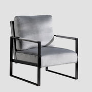 Accent Chair With Durable Square Frame, Armchair Upholstery - Gray