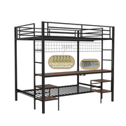Ethan - Bunk Bed With Desk, Charging Station, Storage Shelves