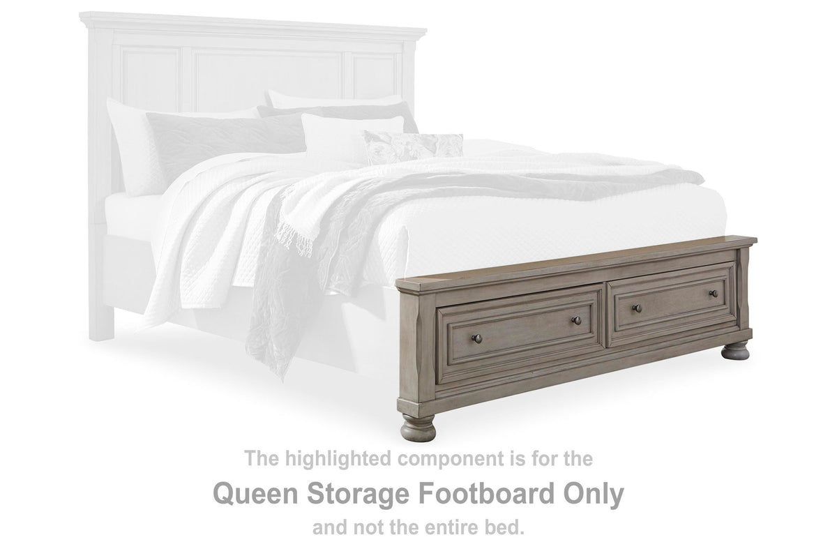 Lettner - Queen Storage Footboard - Light Gray