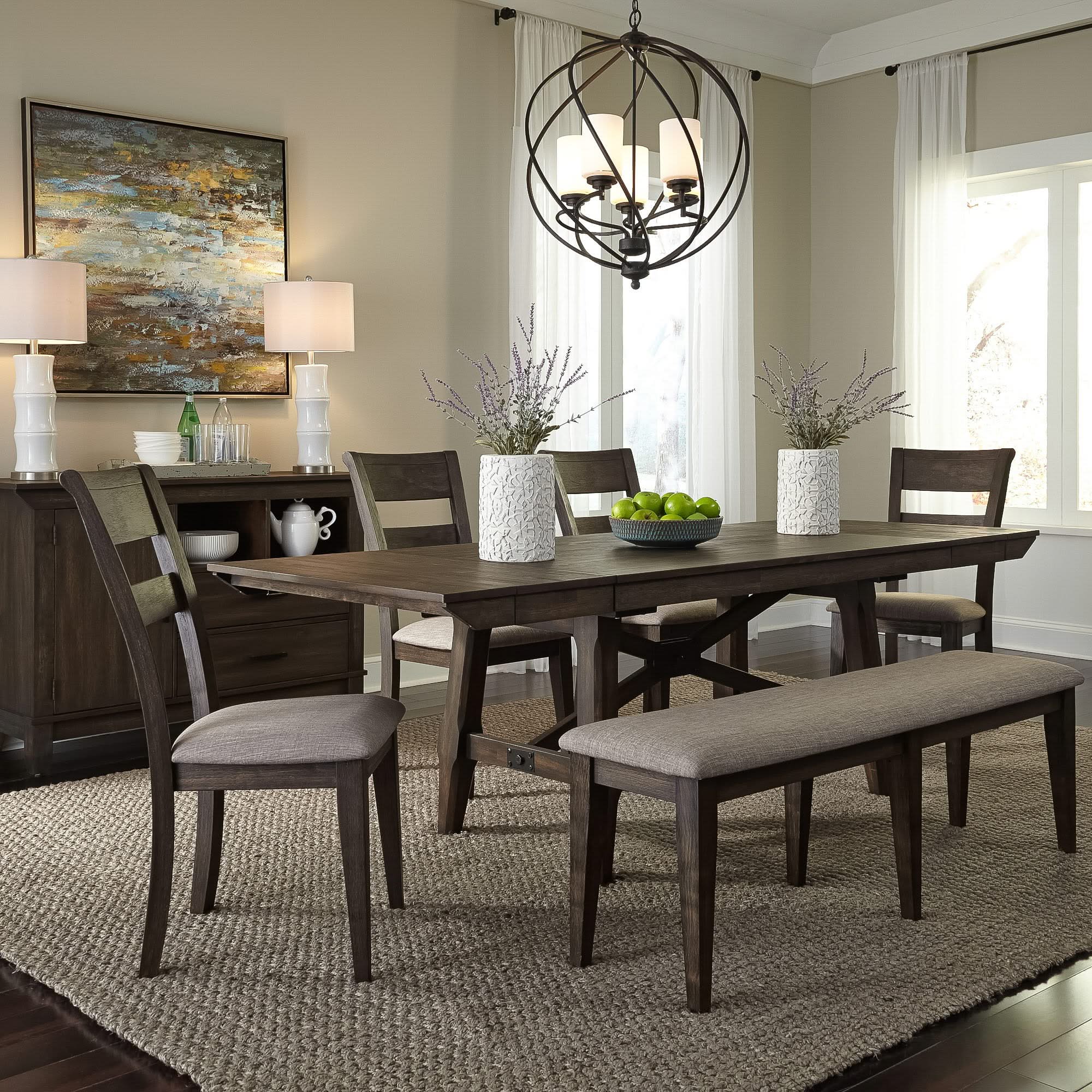Double Bridge - Trestle Table - Dark Chestnut