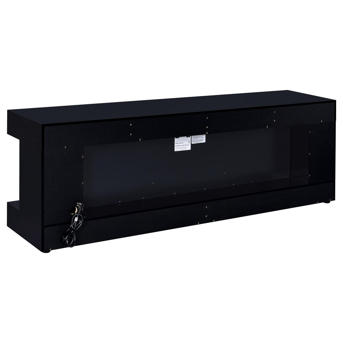 Mallory TV Stand Fireplace Console Bluetooth Speaker Black High Gloss
