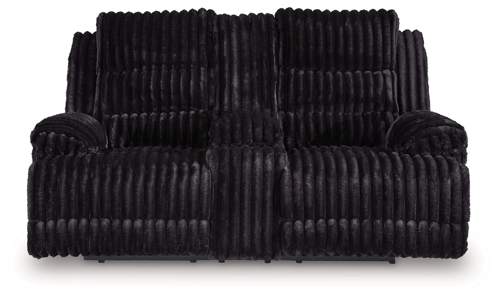 Rhine Falls - Double Reclining Power Loveseat With Console - Onyx