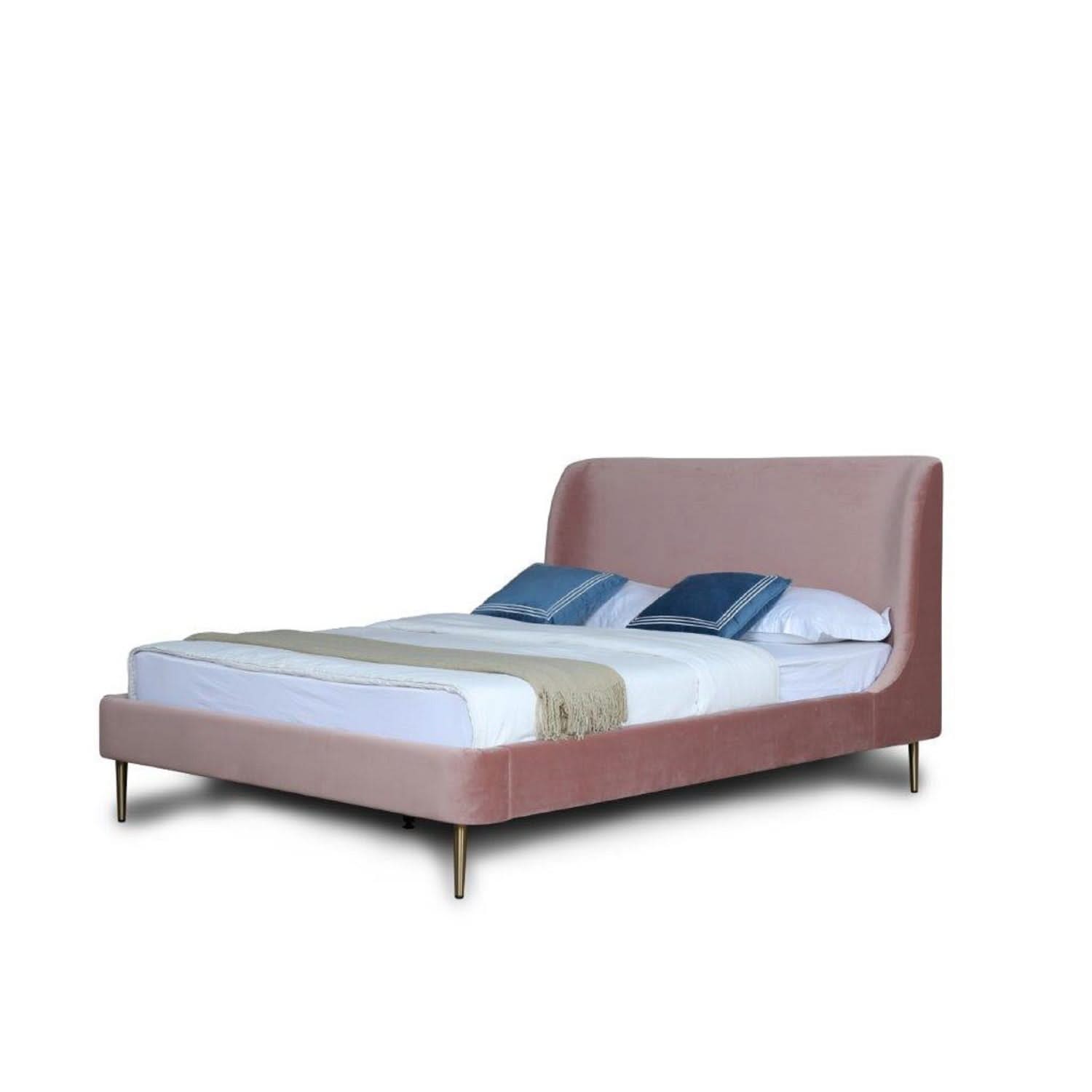 Heather - Upholstered Bed With Curved Headboard