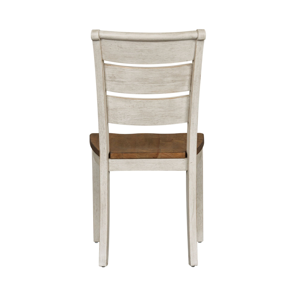 Farmhouse Reimagined - Ladder Back Side Chair - Antique White / Chestnut Tops