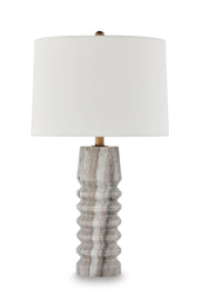 Desmont - Marble Table Lamp - White / Beige / Gray