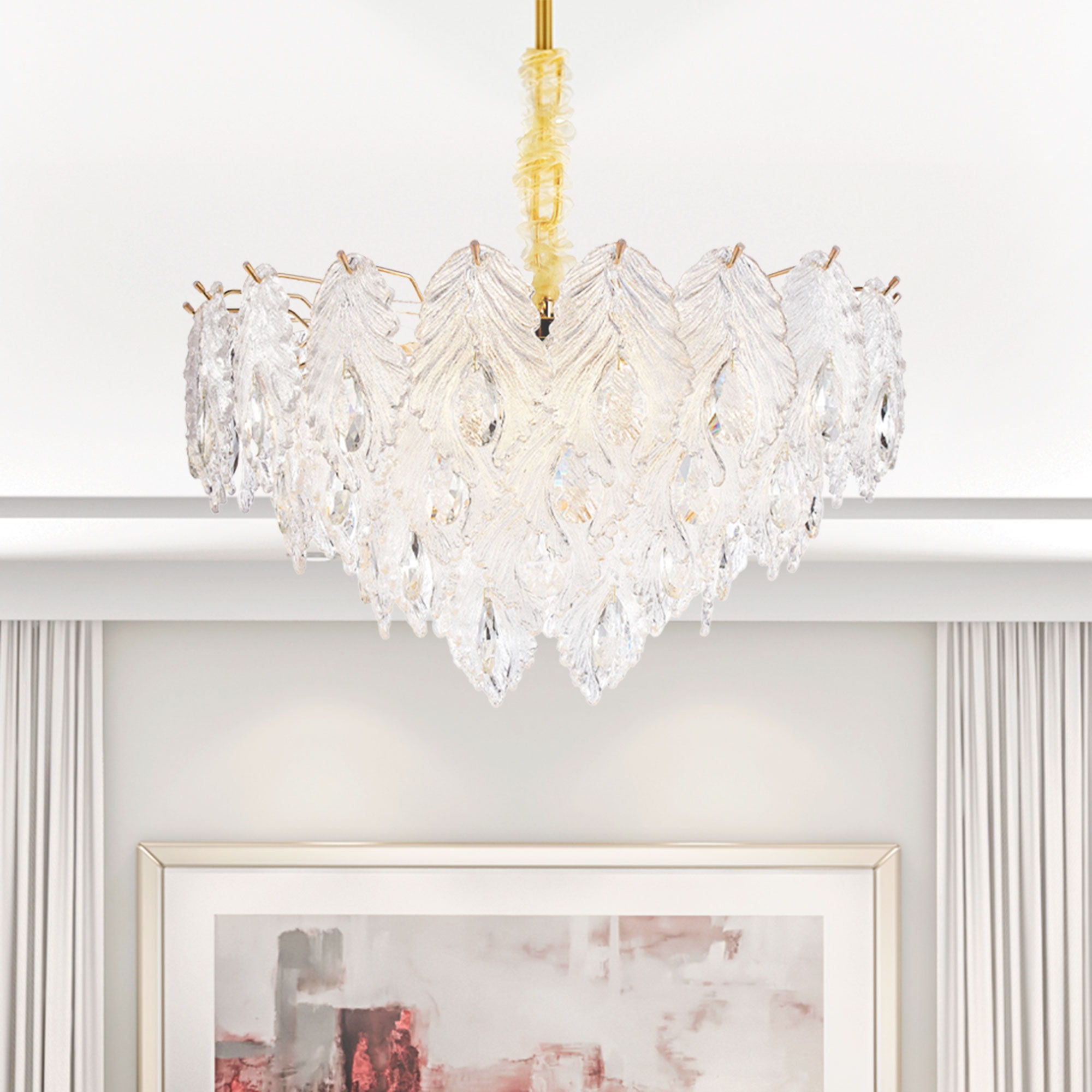 Michael Amini Lighting - Orlisse 9-Light Acrylic Chandelier - Gold
