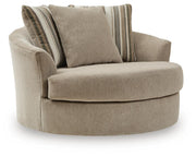 Linenhause - Oversized Swivel Accent Chair - Dune