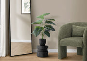 24" Tall, Artificial Plant, Alocasia, Indoor, Faux, Fake, Table, Greenery, Potted, Real Touch, Decorative - Green / Black