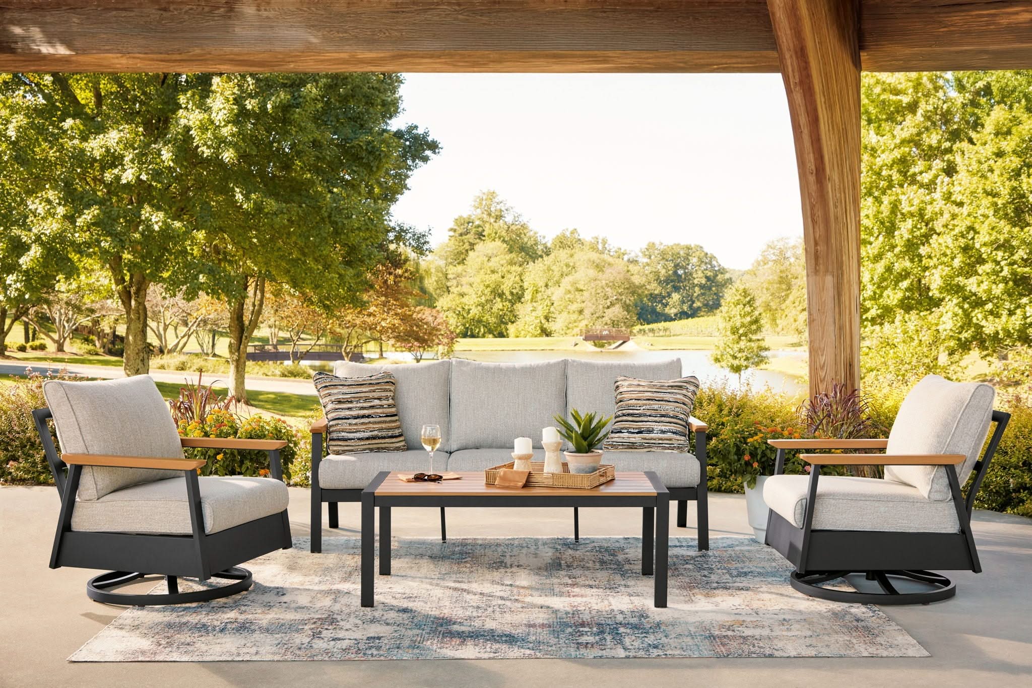 Carmel Highlands - Sofa, Chairs, Table Set (Set of 4) - Dark Brown