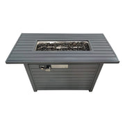 Outdoor Gas Fire Pit Table With Durable Construction And Lid - Gray