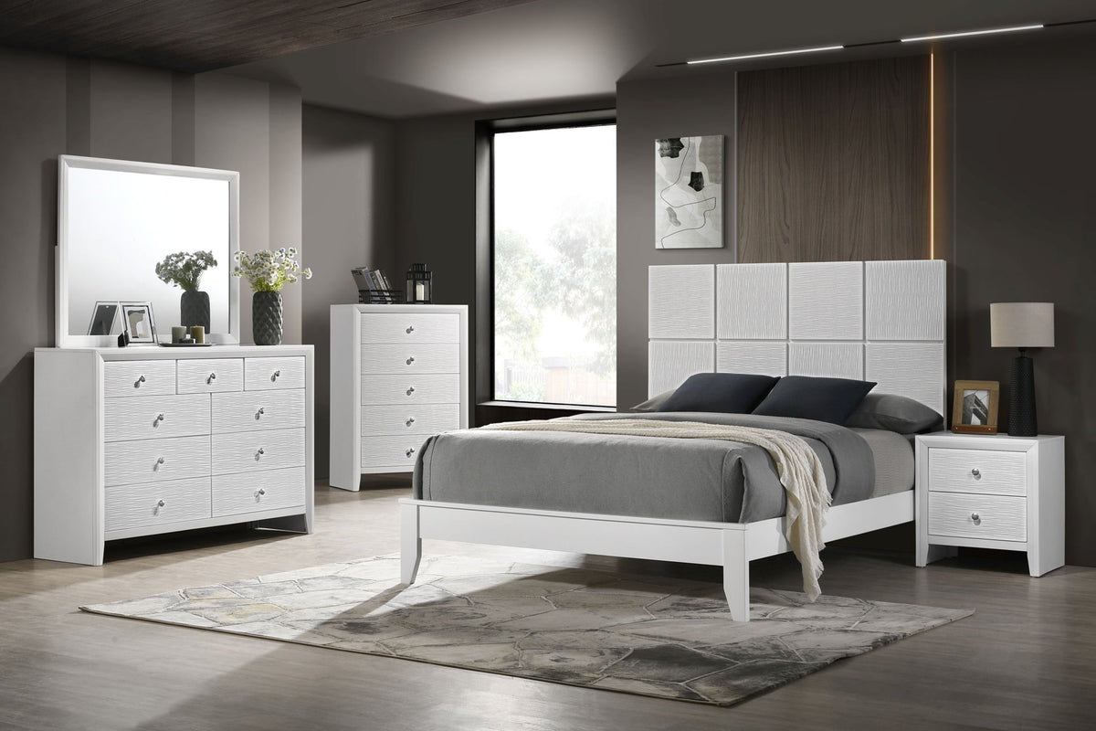 Denker - Queen Bed - White