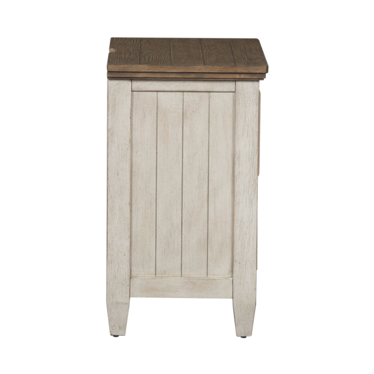 Heartland - 2 Drawer Nightstand With Charging Station - Antique White / Tobacco Tops