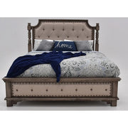 Charleston Gray Bed with Upholstered Panel Design (Queen or King Available)