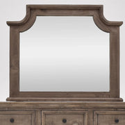 Charleston Gray Bedroom Mirror with Rustic Frame Design